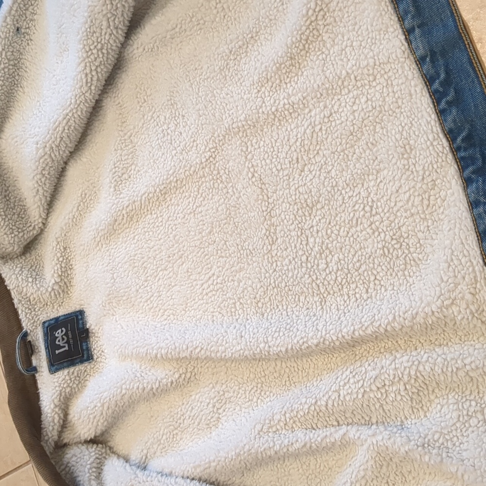 Vintage Lee Sherpa Lined Denim Trucker Jean Jacket - Picture 6 of 8